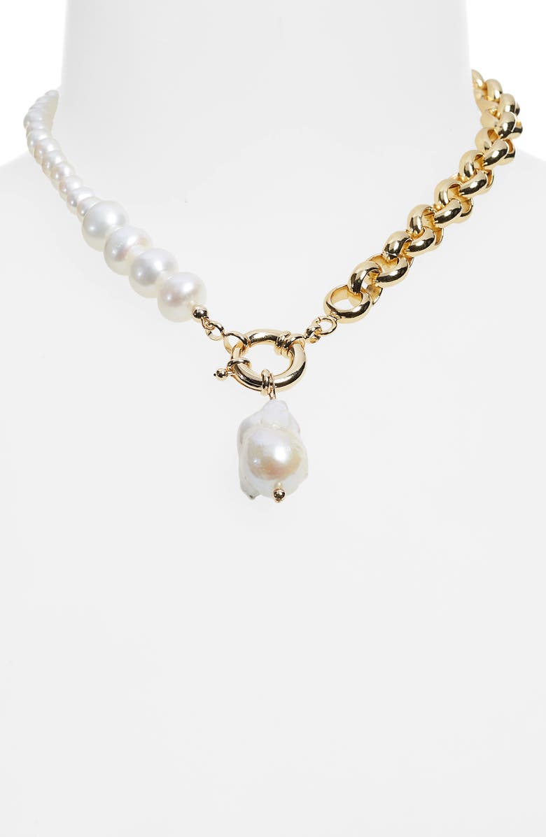 Éliou Caxias Freshwater Pearl & Chain Necklace, Alternate, color, 