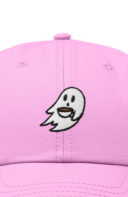Dalix Coffee Ghost Embroidered Hat In Light Pink