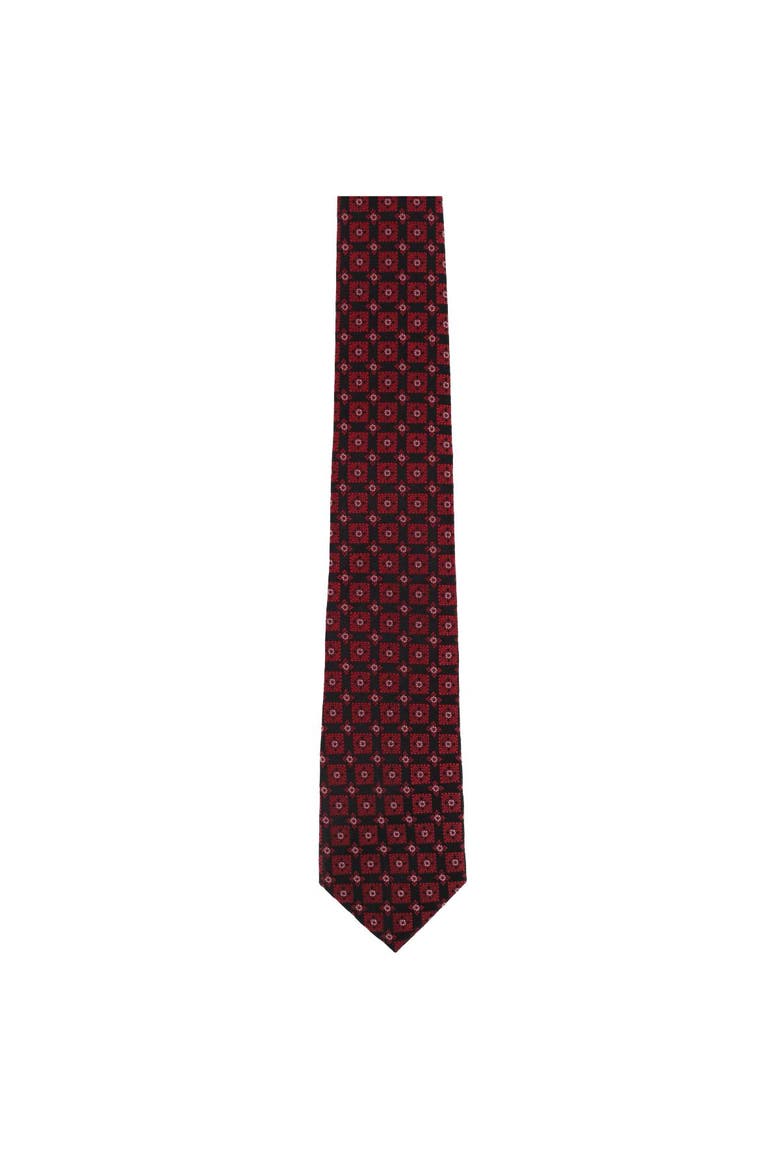 Azzimato Diamond Stately Silk Necktie, Alternate, color, Red