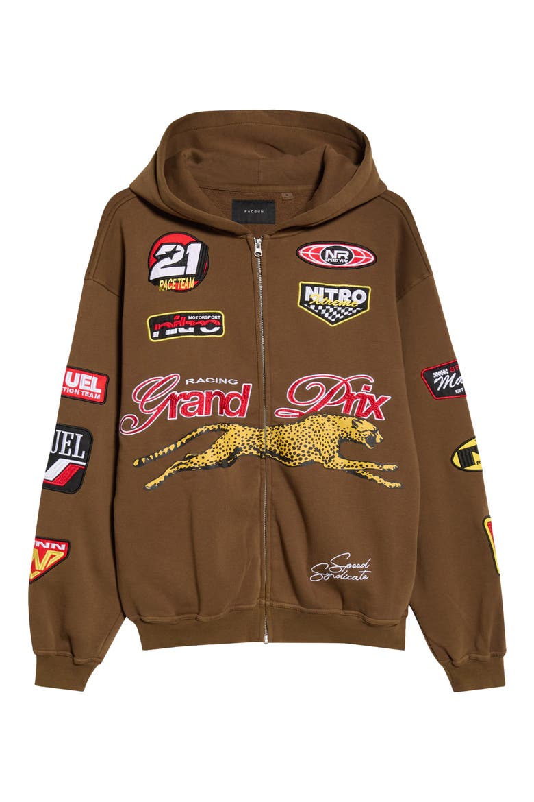 Grand Prix Zip Hoodie, Main, color, BROWN