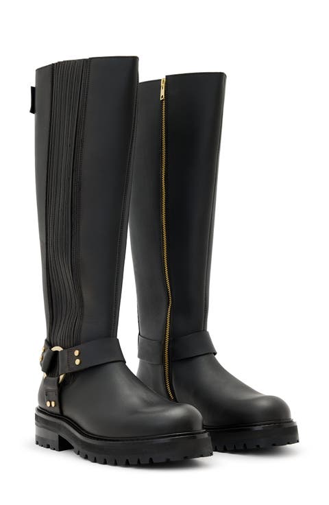 Maddie Knee High Moto Boot (Women)