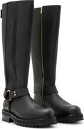 AllSaints Maddie Knee High Moto Boot