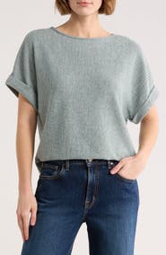 MAX STUDIO Short Sleeve Ribbed T-Shirt