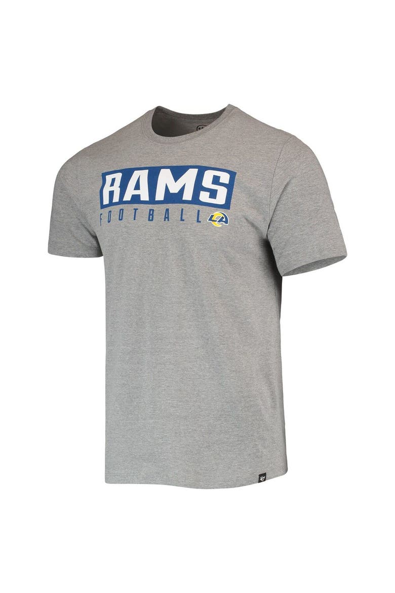 Men's '47 Gray Los Angeles Rams Major Super Rival T-Shirt, Alternate, color, Gray