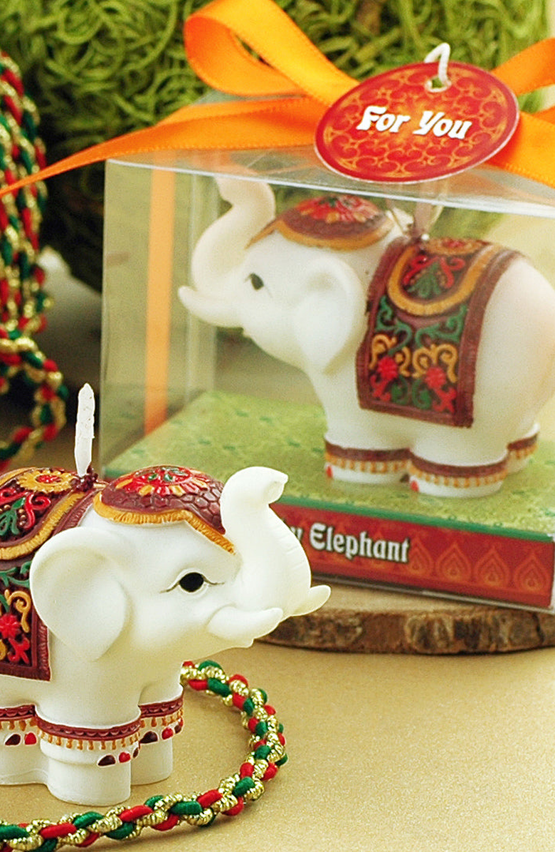 Southlake gifts Lucky Elephant Candle, Alternate, color, Off-White / Cream