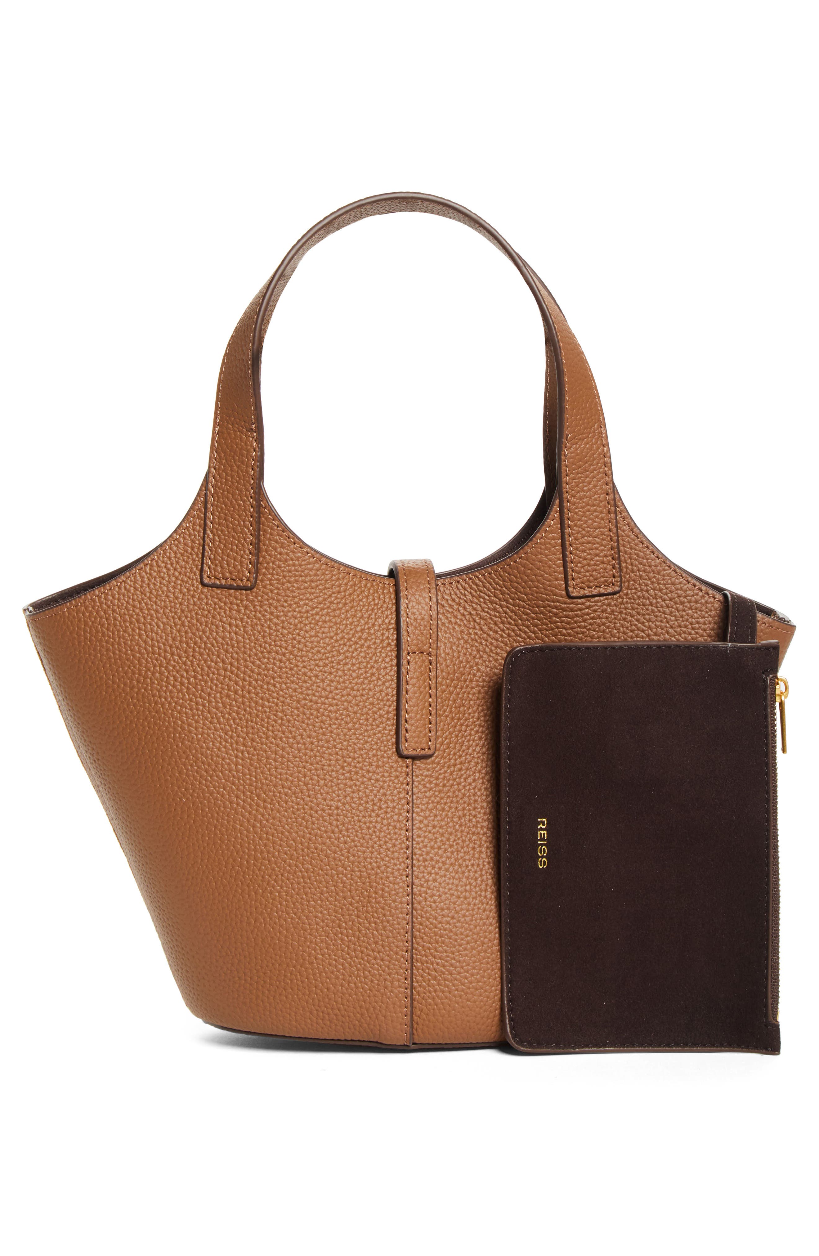 Lyra Leather & Suede Tote, Alternate, color, TAN