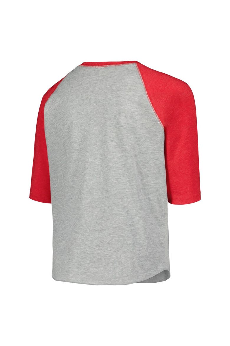 Youth Soft as a Grape Heather Gray St. Louis Cardinals Raglan 3/4 Sleeve T-Shirt, Alternate, color, Heather Gray