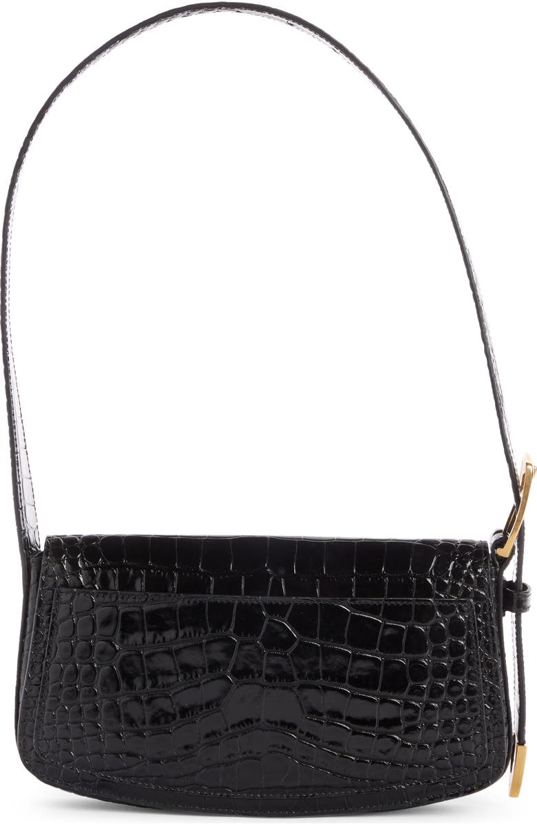 Balenciaga Ghost Sling Croc Embossed Leather Shoulder Bag, Alternate, color,