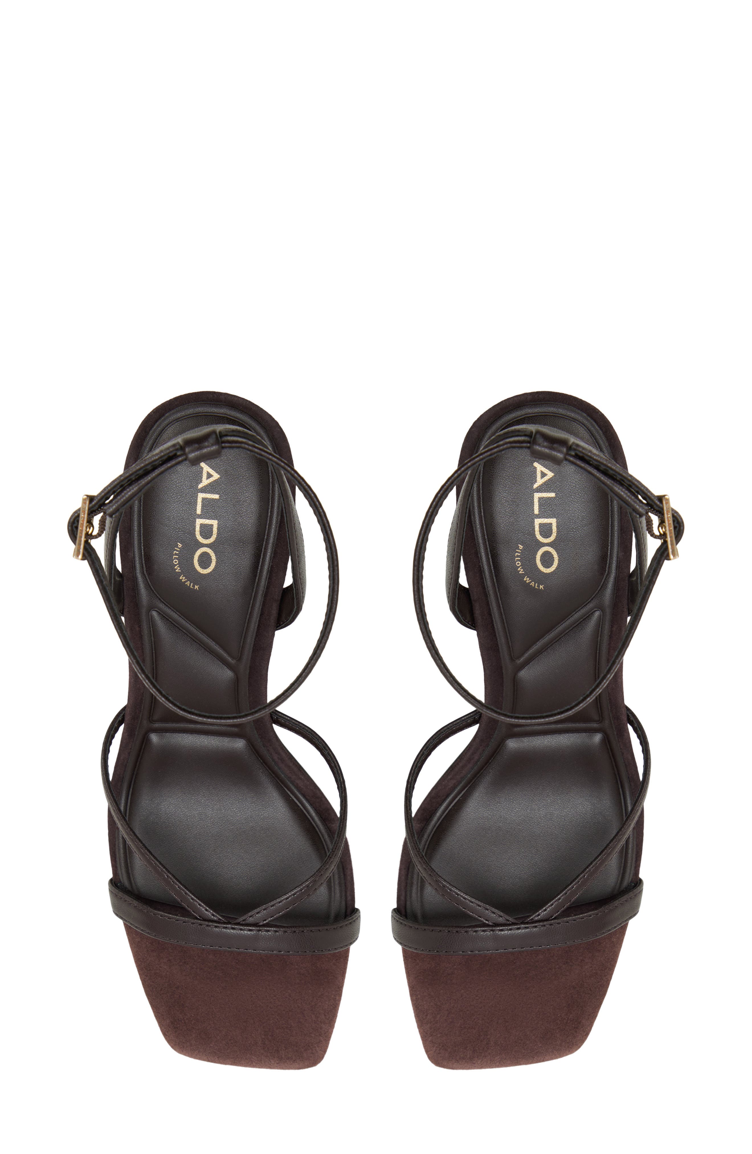 Stellare Ankle Strap Sandal, Alternate, color, DARK BROWN