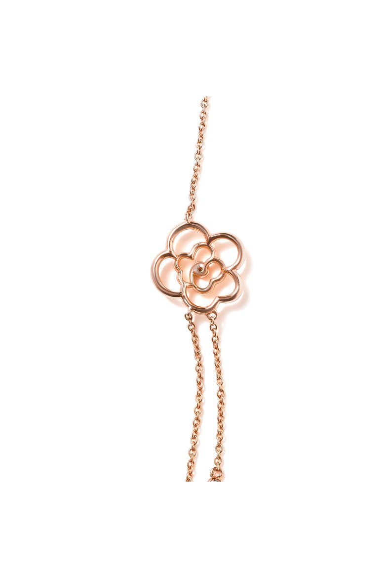 Gold 1/2 Cttw Diamond and Pearl Double Strand Station Necklace, Alternate, color, Pink