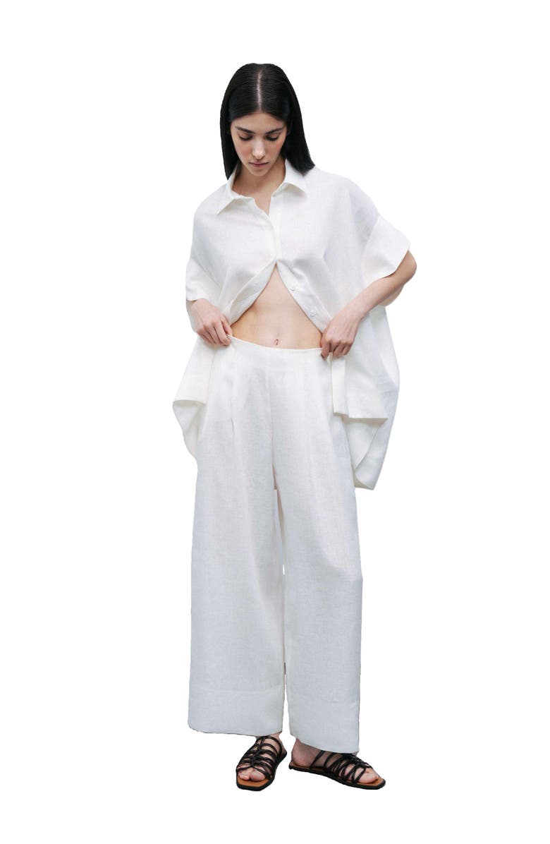 Nocturne Linen Double Leg Pants, Alternate, color,