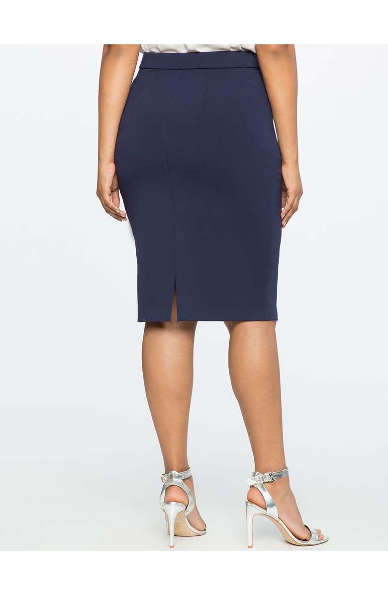 ELOQUII The Ultimate Stretch Pencil Skirt, Alternate, color, Maritime Blue