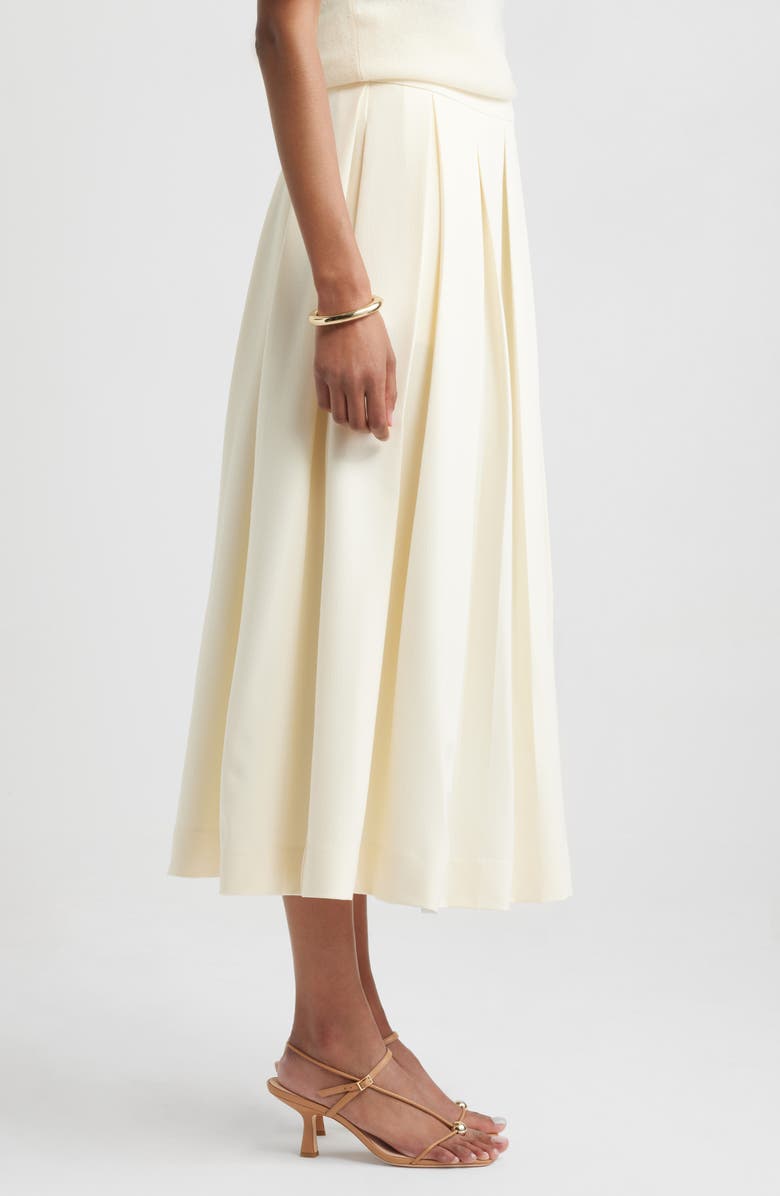 Nordstrom Pleated Midi Skirt, Alternate, color, Yellow Pale