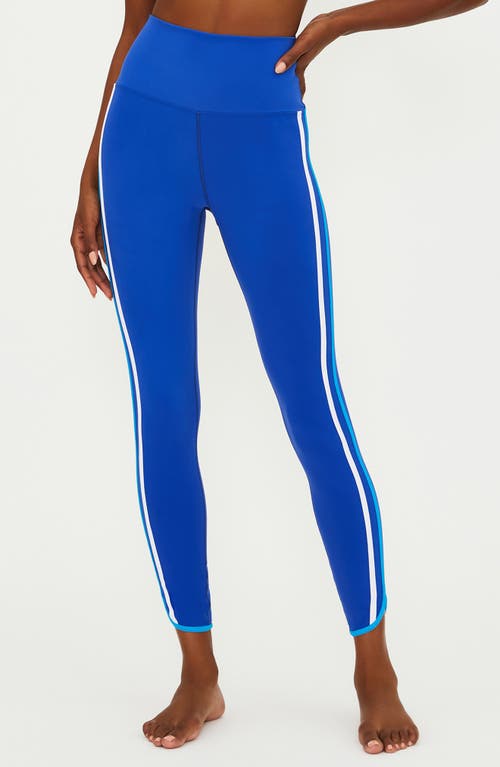 Shop Beach Riot Nella Side Stripe Ankle Leggings In Riviera Azure
