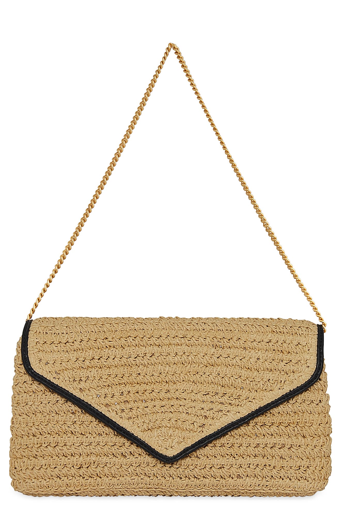 Rebecca Minkoff Straw Envelope Flap Clutch, Main, color, 