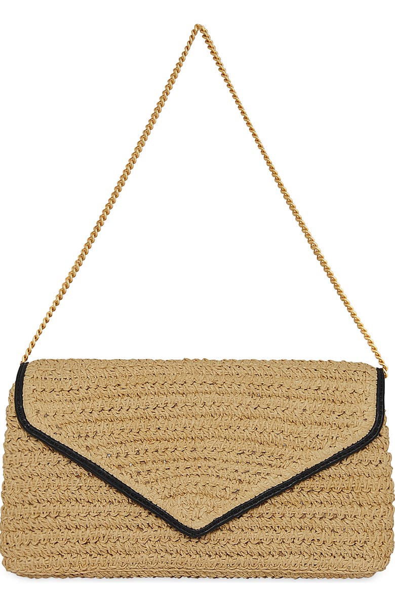 Rebecca Minkoff Straw Envelope Flap Clutch, Main, color,