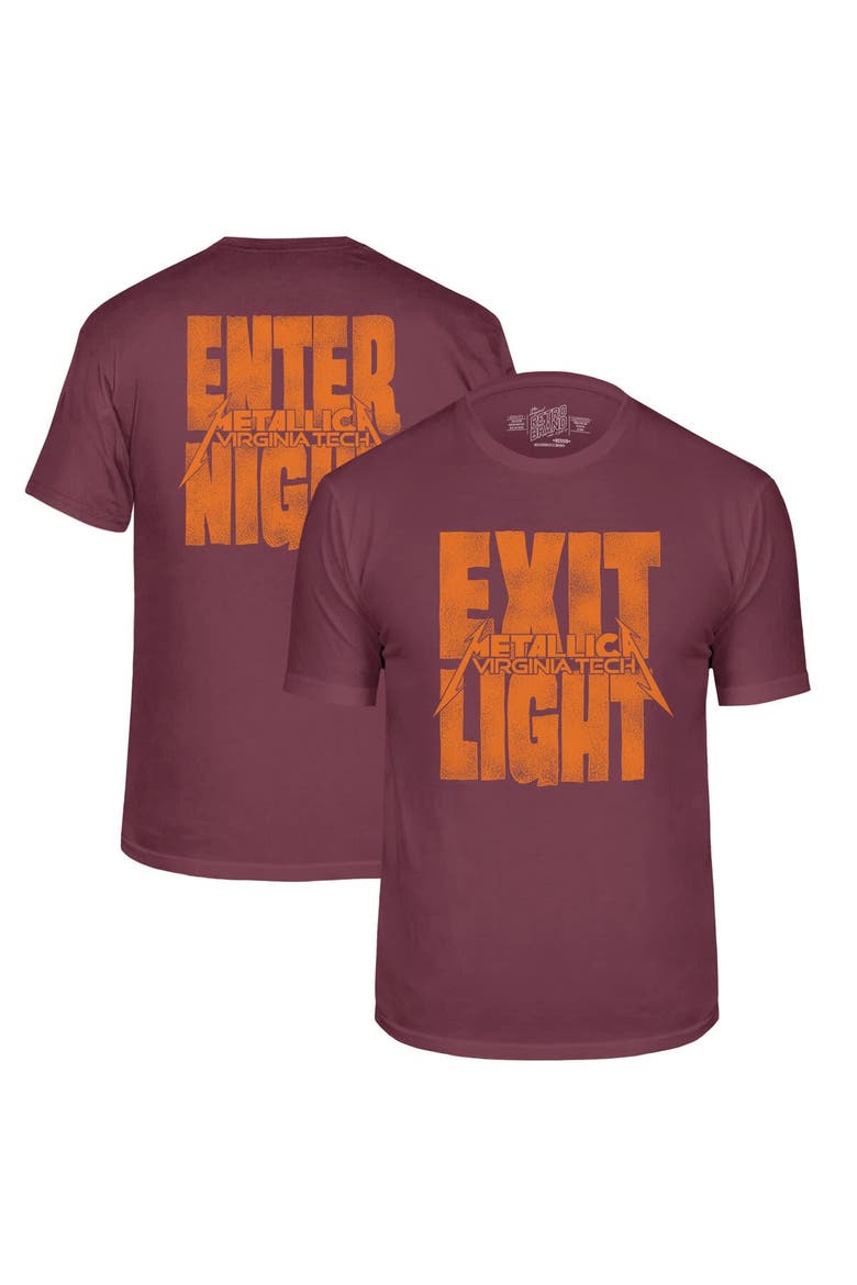 Men's Original Retro Brand Maroon Virginia Tech Hokies Metallica Retro T-Shirt, Main, color, Maroon