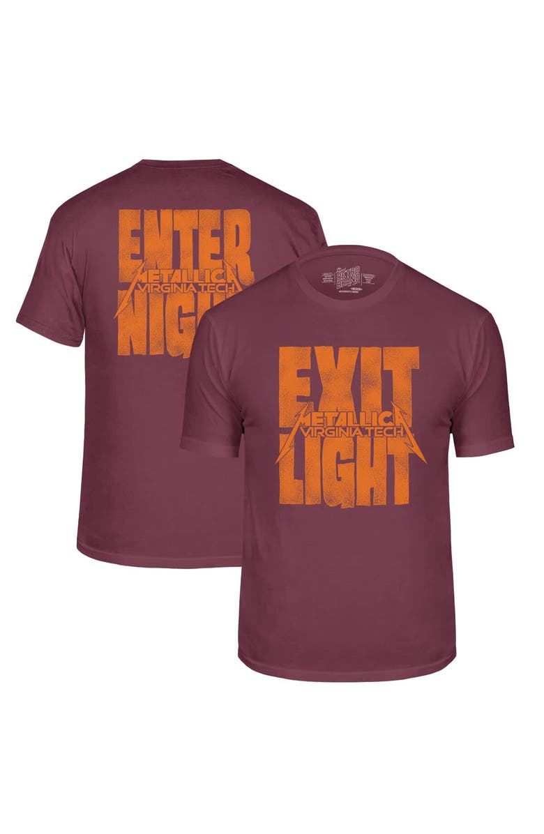 Retro Brand Men's Original Retro Brand Maroon Virginia Tech Hokies Metallica Retro T-Shirt, Main, color, Maroon