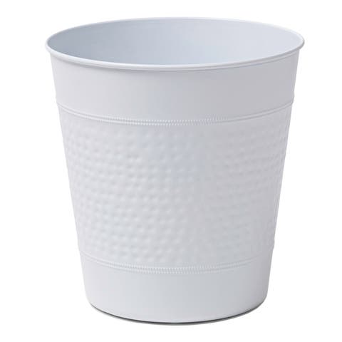 Riley Modern Classic Hammered Steel Accent 2-Gallon Wastebasket