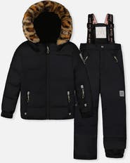 Deux par Deux Play Faux Fur Jacket & Pants Two Piece Snowsuit