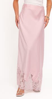 Petal & Pup Alira Satin & Lace Maxi Skirt