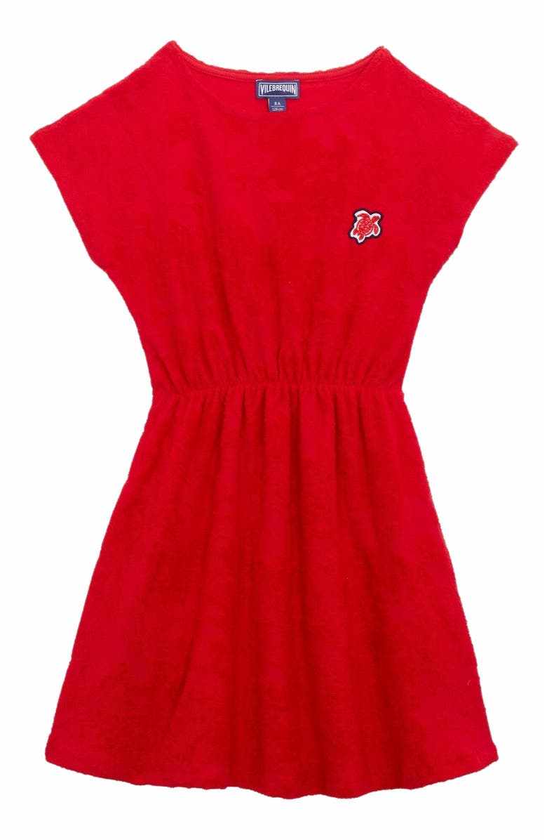 Vilebrequin Kids' Flower Power Terry Dress, Main, color, Lipstick