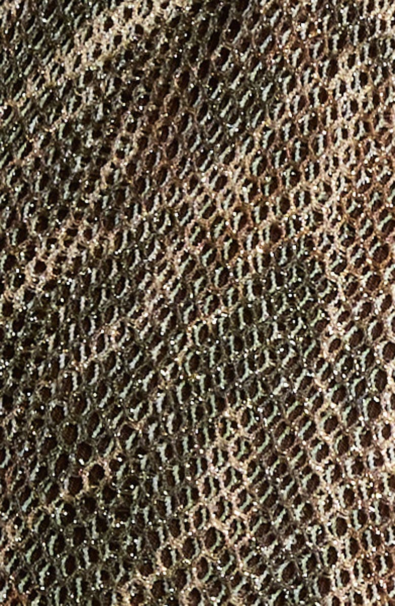 Ramy Brook Nikoleta Metallic Print Mesh Triangle Bikini Top, Alternate, color, Beach Brown Zebra