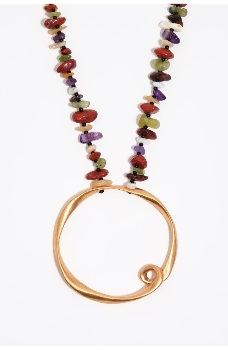 Bimba y Lola Matte Stones Pendant, Alternate, color, Burnt Orange