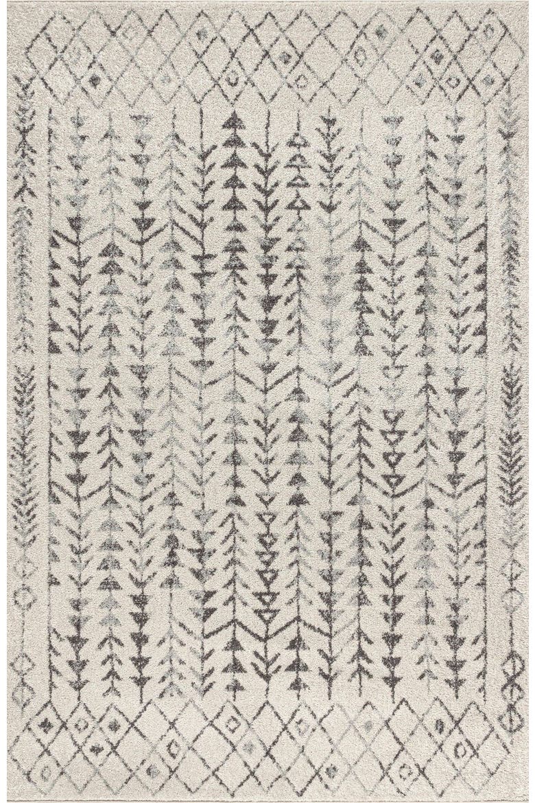 Ziri Moroccan Geometric Area Rug, Main, color, Cream/Gray