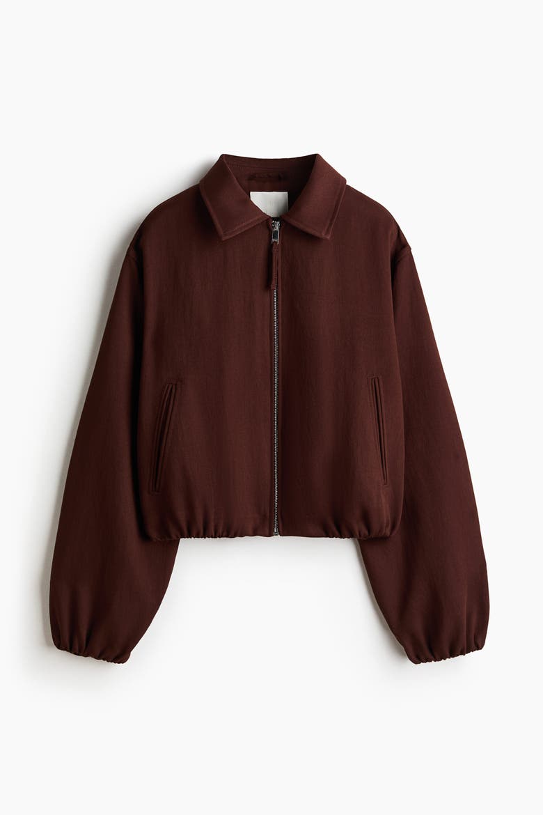 Oversized Bubble-hem Jacket, Alternate, color, Dark rust brown