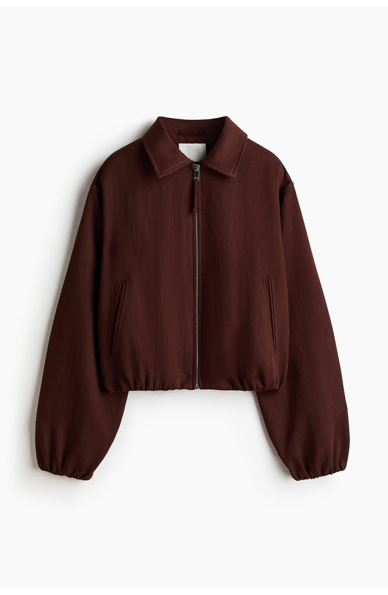 H&M Oversized bubble-hem jacket, Alternate, color, Dark Rust Brown