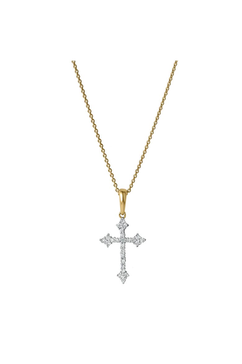 Lumina Cross Diamond Pendant in 14K Gold, Main, color, 14K Yellow Gold
