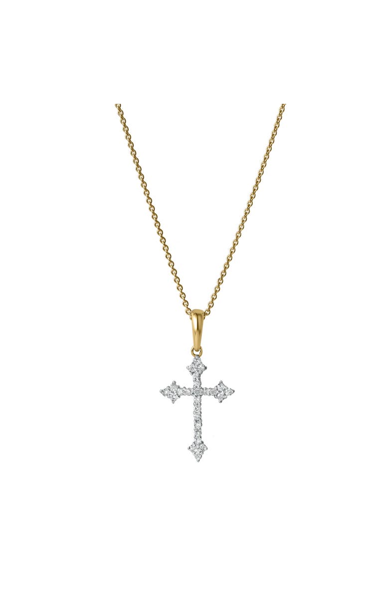 LuvMyJewelry Lumina Cross Diamond Pendant in 14K Gold, Main, color, 14K Yellow Gold