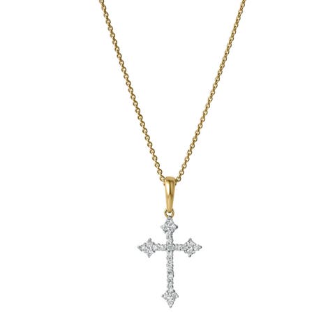 Lumina Cross Diamond Pendant in 14K Gold