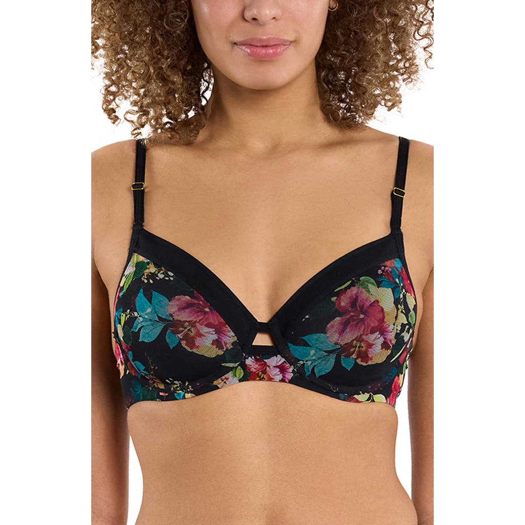 Hanky Panky Underwire Lined Mesh Plunge Bra In Botanic