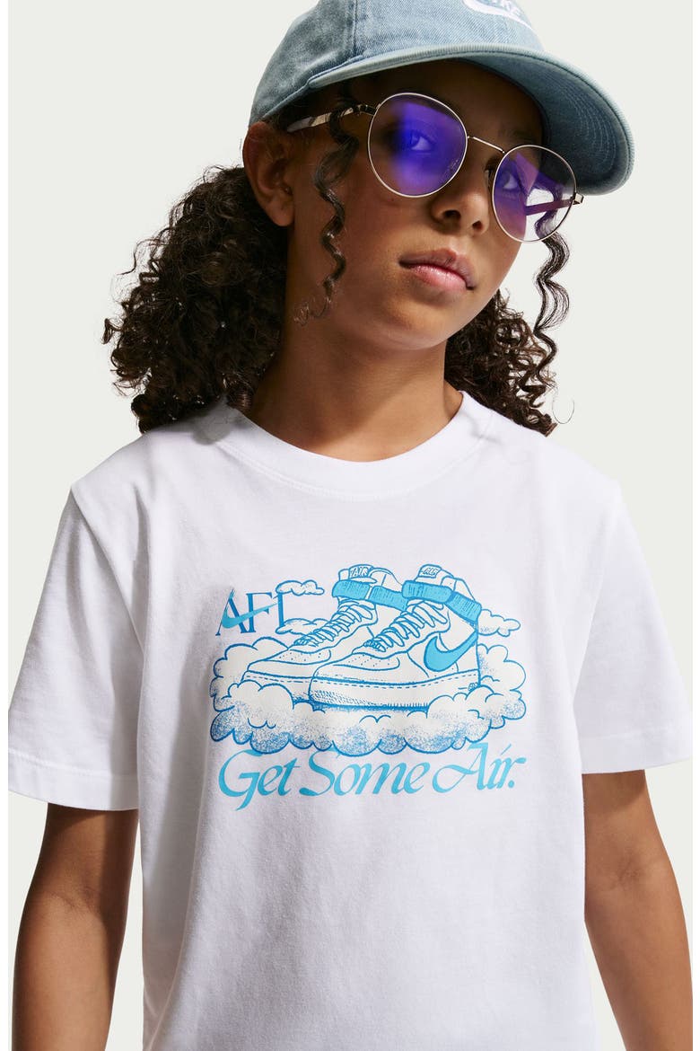 Kids' AF1 Vibes Graphic T-Shirt, Alternate, color, WHITE