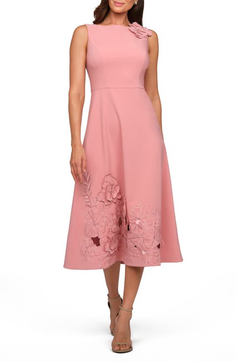 Heidi Floral Appliqué Midi Dress