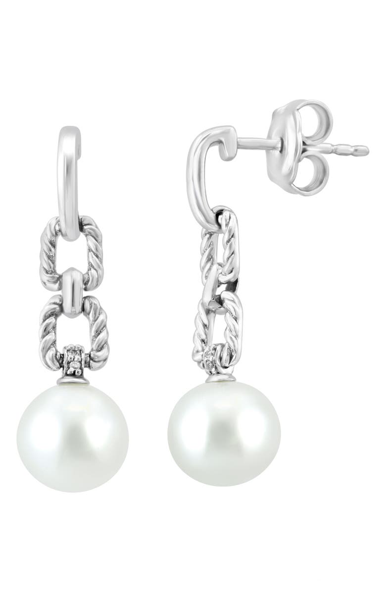 EFFY Diamond & 8-9mm Freshwater Pearl Drop Earrings, Alternate, color,