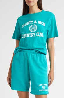 Sporty & Rich Varsity Crest Graphic T-Shirt