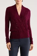 Sofia Cashmere Sequin Faux Wrap Sweater