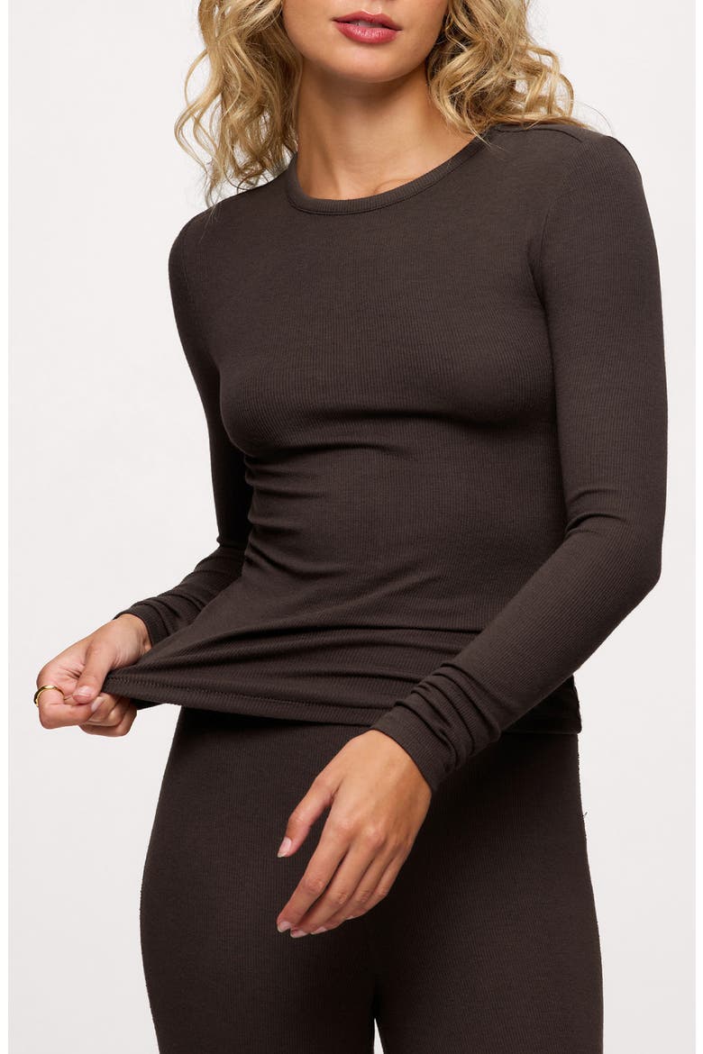 Slinky Rib Top, Main, color, ESPRESSO