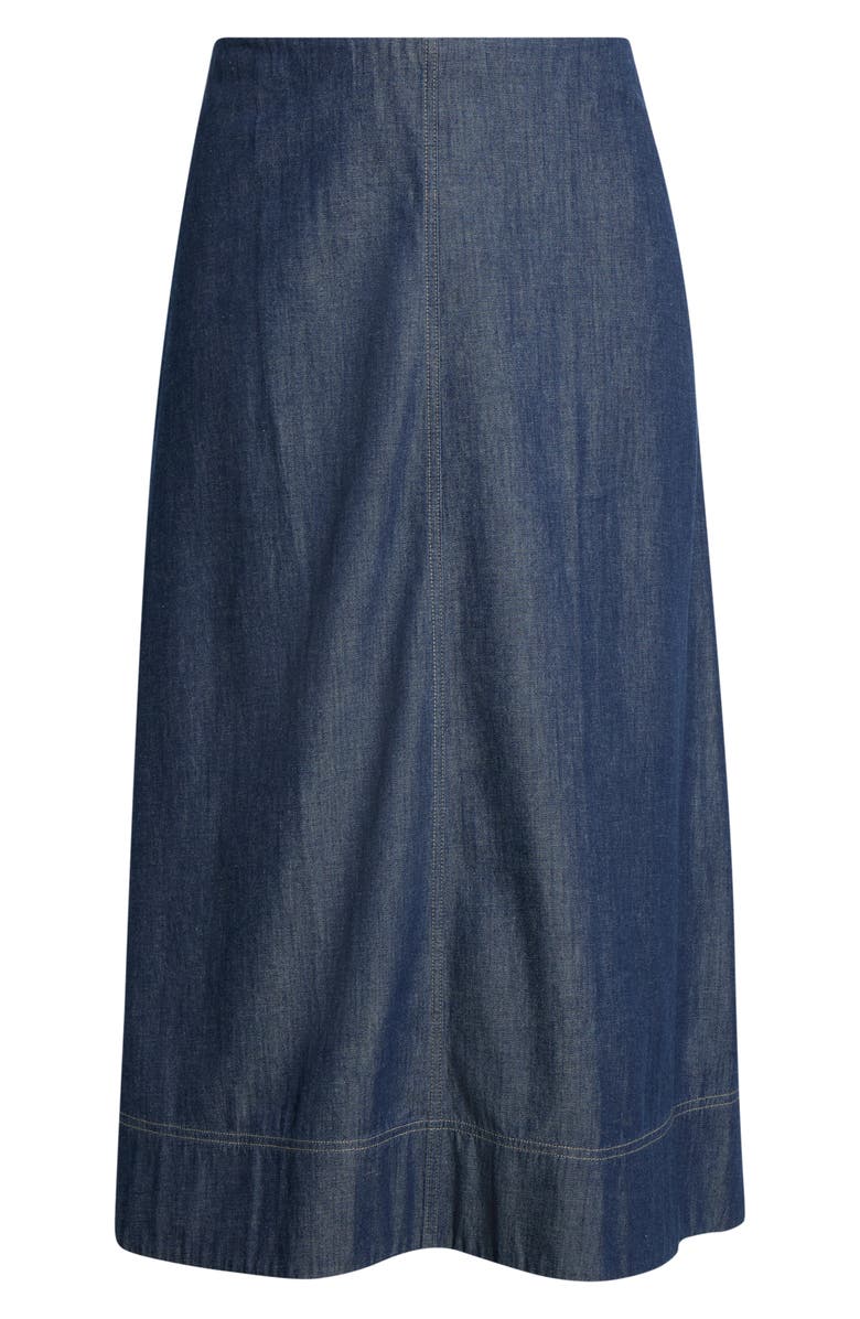 Eileen Fisher A-Line Organic Cotton Midi Skirt, Alternate, color, Dark Indigo