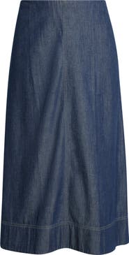 Eileen Fisher A-Line Organic Cotton Midi Skirt