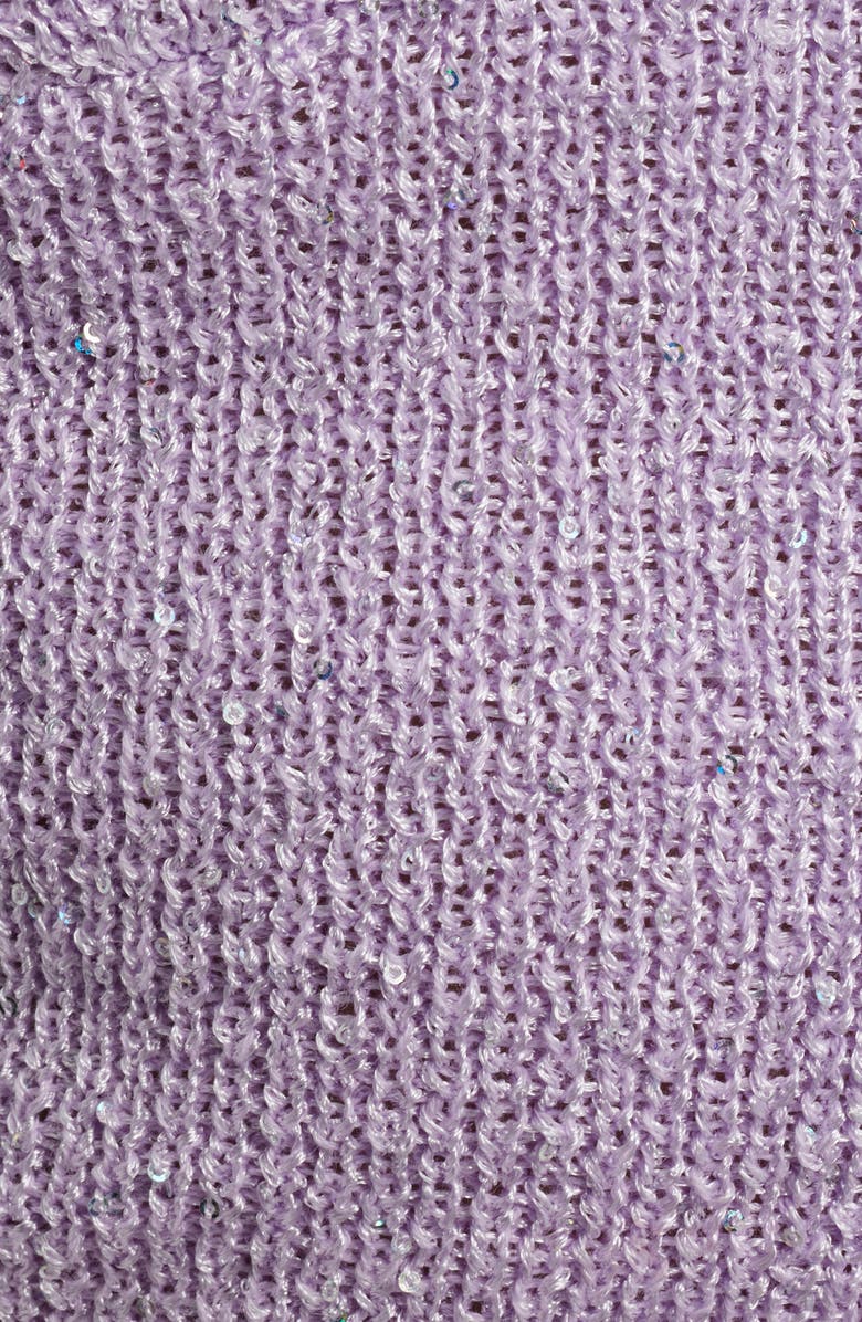 Kulani Kinis Retro Sequin Knit Tie Halter Neck Crop Top, Alternate, color, Lilac Glimmer
