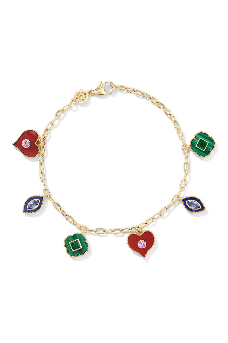 Symbols Charm Bracelet, Main, color, GOLD MULTI