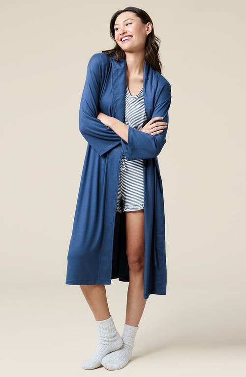 Softies Dream Shawl Collar Robe In Blue