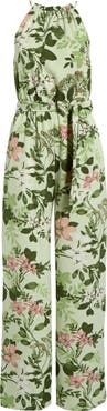 SUGARLIPS Zane Floral Lighthearted Tropical Print Jumpsuit