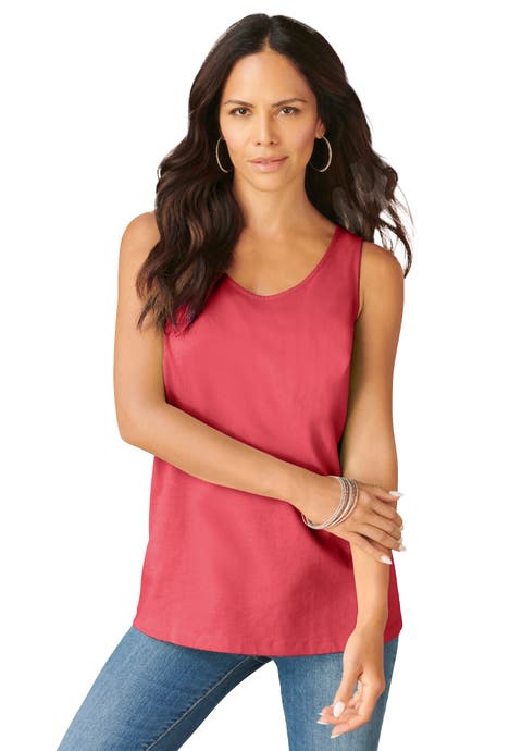 Plus Size Cotton Scoopneck Tank Top