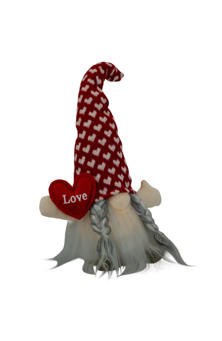 Northlight LED Lighted Girl Valentine's Day Gnome with Love Heart - 13" - Red, Alternate, color, Red