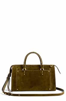 Large Studded Suede Satchel